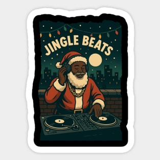 Jingle Beats - Black Santa DJ Sticker